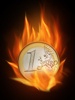 Euro-Münze-brennt